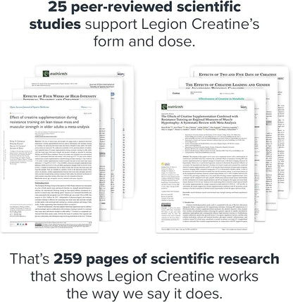 LEGION Micronized Creatine Monohydrate Supplement - Clean Creatine Powder for Muscle Gain & Post