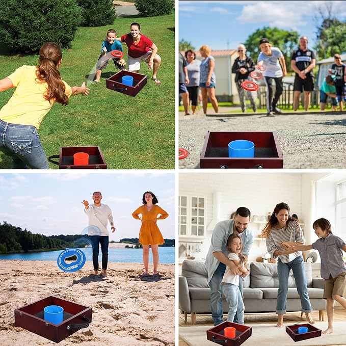 GSE Games & Sports Expert Premium Wood Washer Toss Game Set with 8 Washers with Bottle Opener for