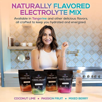 Electrolytes Powder Packets - Sugar Free Hydration Powder Drink Mix Loaded with 6 B Vitamins &