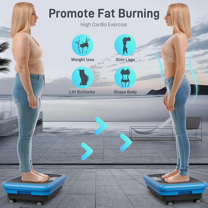 Vibration Exercise Plate ??Full Body Fitness Platform for Home Gym, Lymphatic Drainage & Fat
