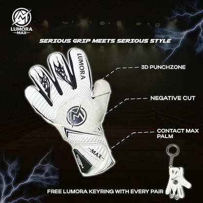 Goalkeeper Gloves-Professional Negative Cut Goalie Gloves with Contact Max Grip, 4mm Foam Padding &