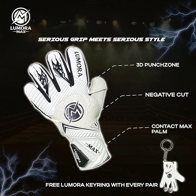Goalkeeper Gloves-Professional Negative Cut Goalie Gloves with Contact Max Grip, 4mm Foam Padding &