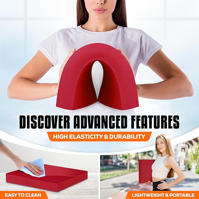 Yes4All Upgraded Size Foam Pad for Exercise, Nonslip Foam Balance Pad Physical Therapy, Yoga &