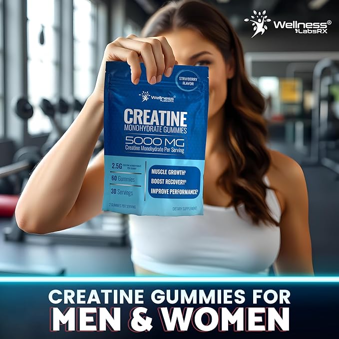Creatine Gummies 5000mg, 30 Servings Creatine Monohydrate Gummies - Third-Party Tested Creatine for