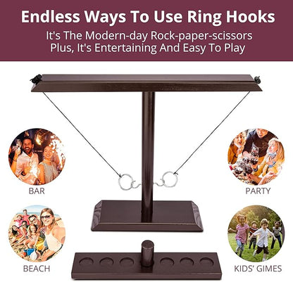DreamToyz Ring Toss Games for Adults, Yard Games, Patio Decor, Outdoor Indoor Games, Wooden Hook