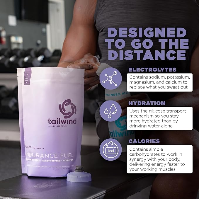 Tailwind Nutrition Endurance Fuel, Carbohydrate & Electrolyte Sports Drink Mix Powder, Gluten-Free