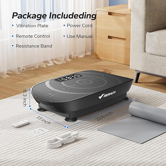 MERACH Vibration Plate Exercise Machine, Whole Body Workout Equipment for Women, Bluetooth and