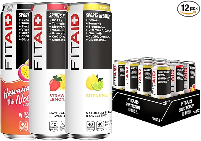 FITAID Recovery Blend, Variety Pack, BCAAs, Glucosamine, Electrolytes, Omega-3s, Green Tea, 100%
