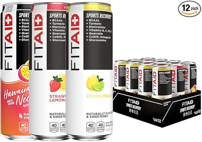 FITAID Recovery Blend, Variety Pack, BCAAs, Glucosamine, Electrolytes, Omega-3s, Green Tea, 100%
