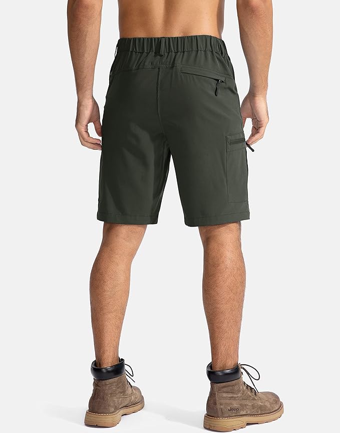 Pudolla Men's Hiking Cargo Shorts 9" Lightweight Outdoor Work Shorts for Men Travel Golf Camping