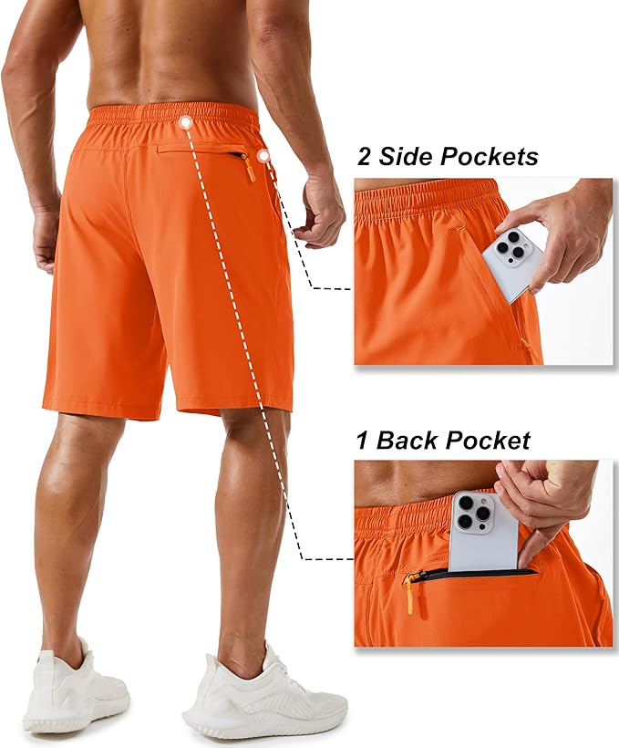 TACVASEN Men's Running Athletic Shorts 9" Quick Dry Workout Gym Shorts Lightweight Summer Shorts 3