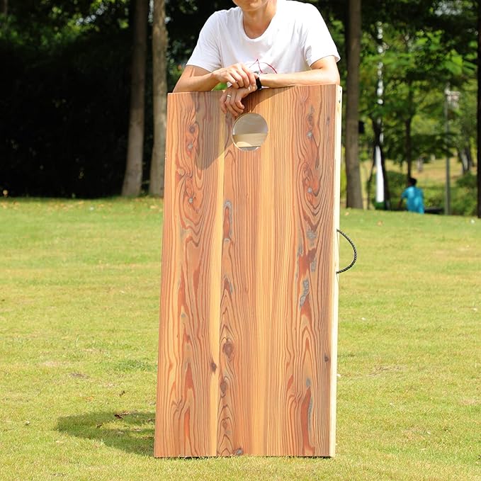 Solid Wood Premium Cornhole Game Set, Bean Bag Toss Game for Tailgate, Outdoor, Backyard