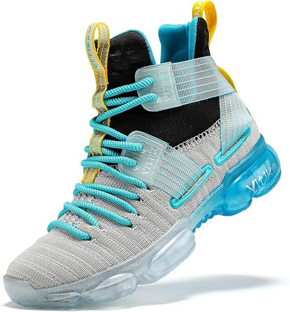VITUOFLY Kids Basketball Shoes Boys Air Cushion Sneakers Girls Mid Top School Hoops Shoes Non-Slip