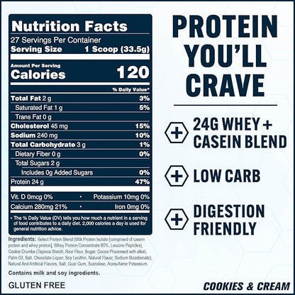 PEScience Select Protein Powder, Whey and Casein Blend, Clean Protein Powder for Women and Men, Low