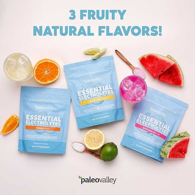 Paleovalley Essential Electrolytes Powder - Full Spectrum Watermelon Electrolyte Powder for
