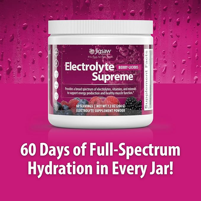 Jigsaw Health Electrolyte Supreme | Broad Spectrum of Electrolytes + Trace Minerals | Berry-Licious