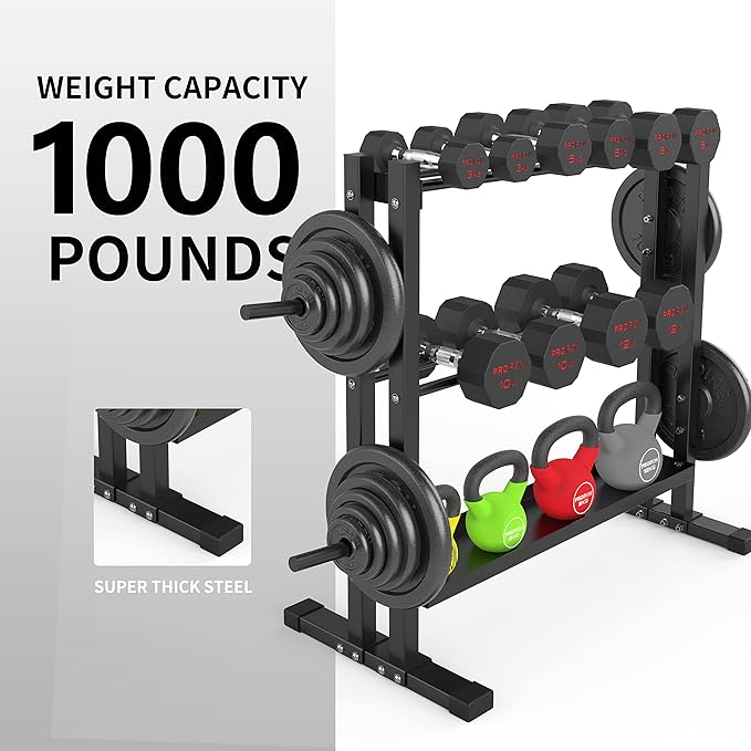 PPROIRON Dumbbell Rack, Heavy Duty Thickened with 1000Lbs Load Capacity, Extra Large Capacity