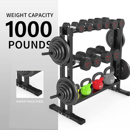 PPROIRON Dumbbell Rack, Heavy Duty Thickened with 1000Lbs Load Capacity, Extra Large Capacity