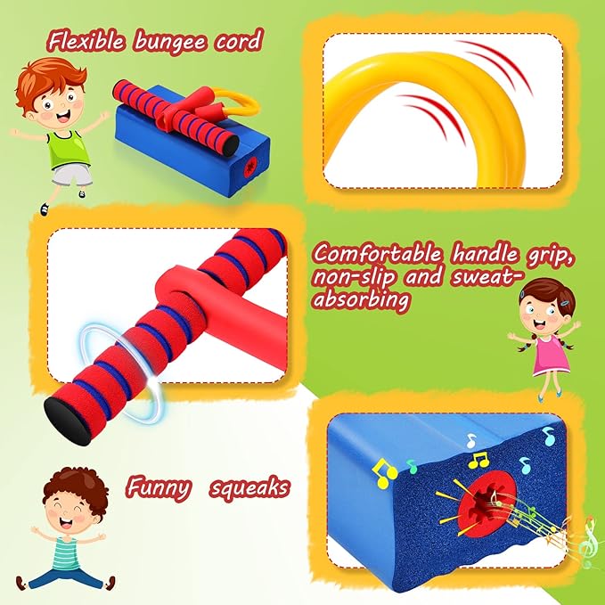 3 Pcs Pogo Stick Foam Jumper Toy Foam Pogo Fun and Safe Jumping Stick for Teens Adults Outdoor