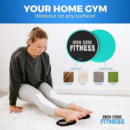 Core Sliders for Working Out, Dual Sided Exercise Gliding Discs for Use on All Surfaces, Ultimate