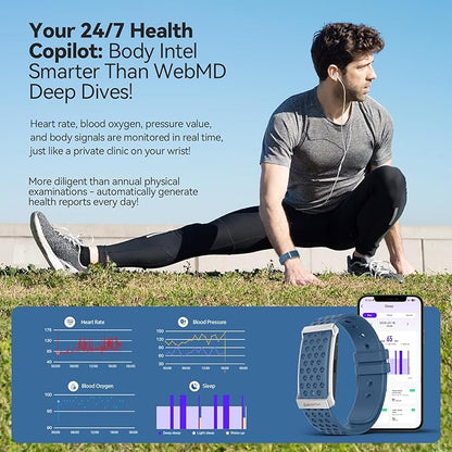 Smart Bracelet with Blood Oxygen/Blood Pressure Monitor, 60-Day Battery Health Fitness Tracker with