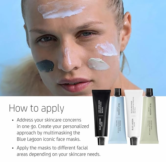 Blue Lagoon Signature Masks Travel Set, Includes Facial Mask Targeting Hydration, Calmness