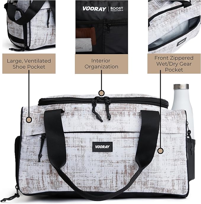Vooray 22L Boost Duffle Bag – Small Gym Bag for Men and Women, Lightweight Travel Duffel with Shoe