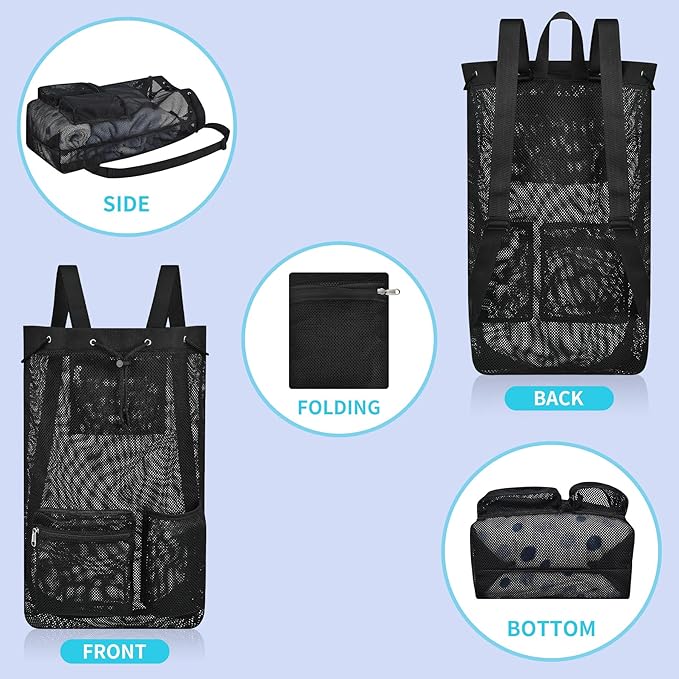 Mildbeer Large Drawstring Backpack for Men Women Athletic Gym Sports Workout Beach Swimming