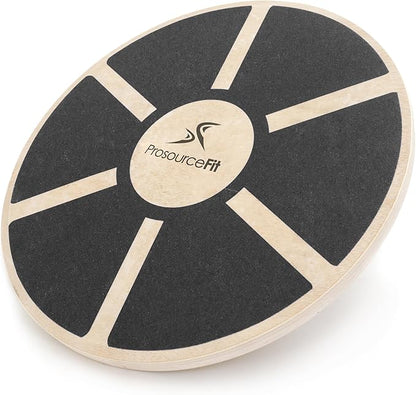 ProsourceFit Wooden Balance Board Non-Slip Wobble Core Trainer 15.75in (39.5cm) Diameter with 360