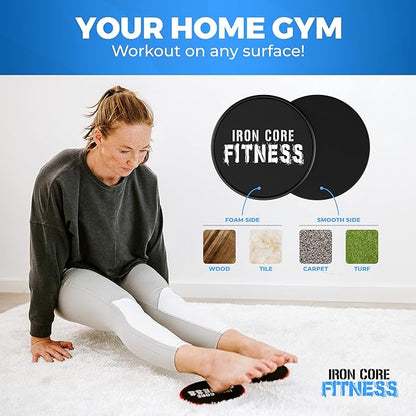 Core Sliders for Working Out, Dual Sided Exercise Gliding Discs for Use on All Surfaces, Ultimate