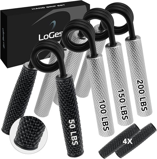 Logest Metal Hand Grip Set, 100LB-200LB 3 Pack 50LB-200LB 4 Pack No Slip Heavy-Duty Grip