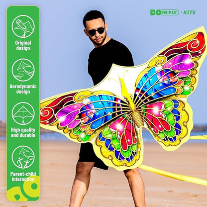 Butterflys for Kids, Beautiful Kite Easy to Fly for Beginners with 328 ft Line & Line Winder, Easy