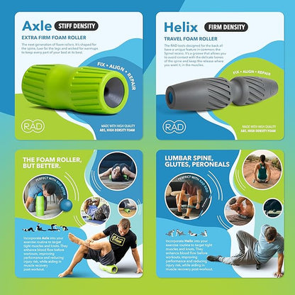 RAD All-in Complete Myofascial Release and Muscle Recovery Set - Includes Exercise Foam Rollers