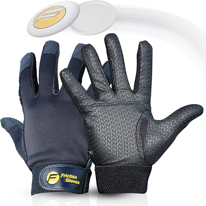 Ultimate Frisbee Gloves - Rubberized Palm & Fingers for Amazing Grip in All Conditions - Play Your
