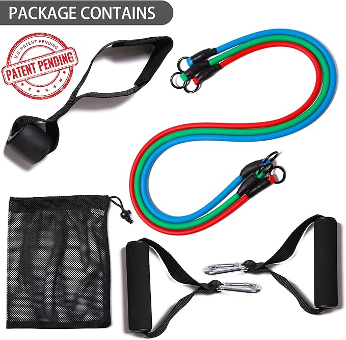 Resistance Bands with Handles for Working Out Women and Men, Exercise Bands with Door Anchor