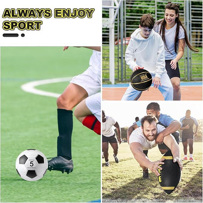 Sratte 6 Pcs Sports Balls Set for Kids Teens Adults Official Size Football Soccer Basketball with