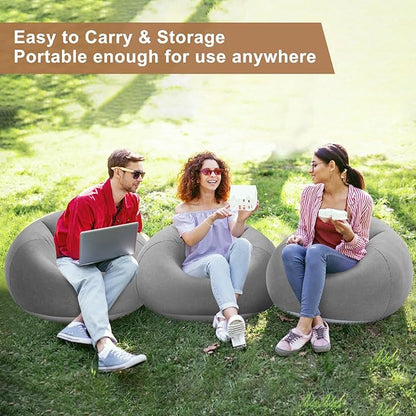 Realspring 6 Pcs Bean Bag Chairs for Adults Inflatable Chairs with Electric Air Pump,Blow up Couch