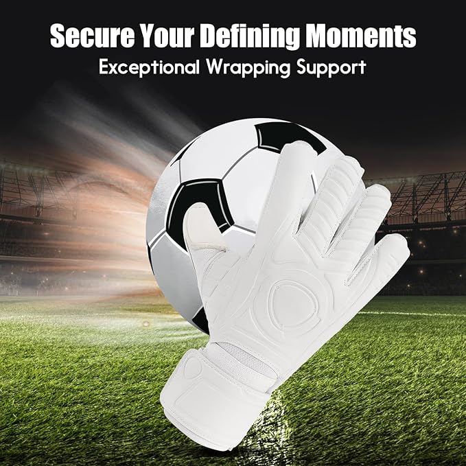 Soccer Goalkeeper Gloves with Finger Protection to Prevent Injuries, Strong Grip for Tough Tackles