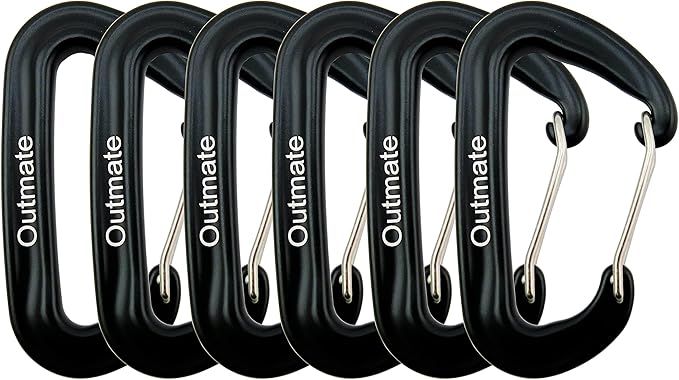 12kN 3.2"x2" Heavy-Duty Carabiner Clips - Durable, Lightweight Aluminum Alloy Carabiners for