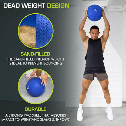 ProsourceFit Slam Medicine Balls 5, 10, 15, 20, 25, 30, 50lbs Smooth and Tread Textured Grip Dead