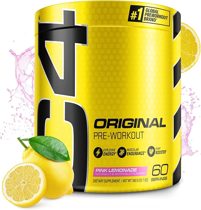 Cellucor C4 Original Pre Workout Powder Pink Lemonade Vitamin C for Immune Support Sugar Free