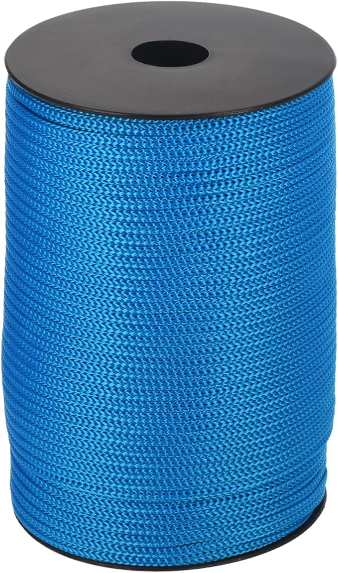 MECCANIXITY 5/32 Inch Polypropylene Rope Braided Ropes, 328ft Camping Rope Hollow Utility Cord for