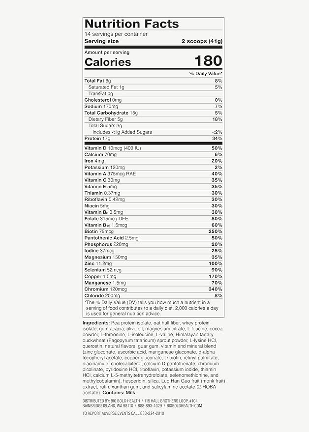BIG BOLD HEALTH HTB Rejuvenate Superfood Plant-Based Protein Powder ??Himalayan Tartary Buckwheat
