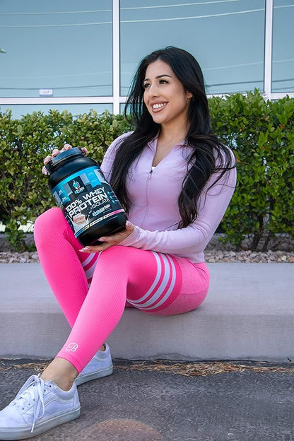 eFlow Nutrition 100% Whey Protein Isolate - Lactose-Free Digestive Enzymes Added, Low Carb, Post