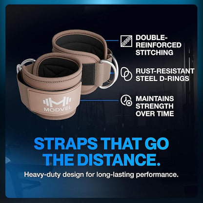 Modvel Gym Ankle Strap for Cable Machines ??Glute & Leg Kickback Ankle Straps for Gym Workouts