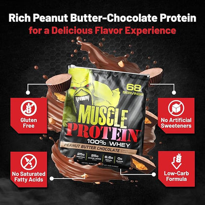 Muscle Protein Whey Powder [5 lbs/Pack of 1]??Cold Filtered, 25g Pure Protein, 6.6g BCAAs