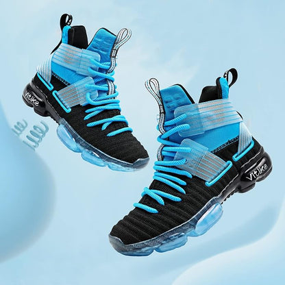 JMFCHI Kids Basketball Shoes High-top Sports Shoes Sneakers Durable Lace-up Non-Slip Running Shoes