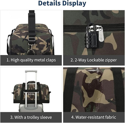 21 inch Gym Bag for Men - 40L Travel Duffel Bag Sport Duffle Bags for Weekend Overnight with Bottom