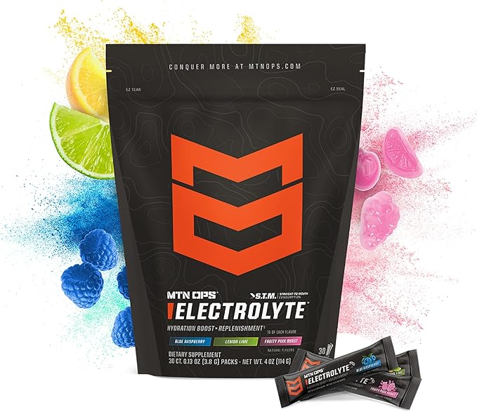 MTN OPS Electrolytes Powder Packets, Sugar Free Hydration Packets, Gluten-Free Hydration Powder