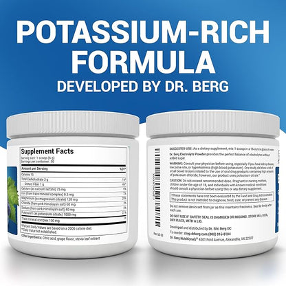 Dr. Berg Zero Sugar Hydration Keto Electrolyte Powder - Enhanced w/ 1000 mg of Potassium & Real